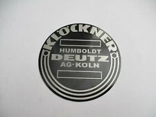 Typenschild Schild Klöckner Deutz Traktor 80mm