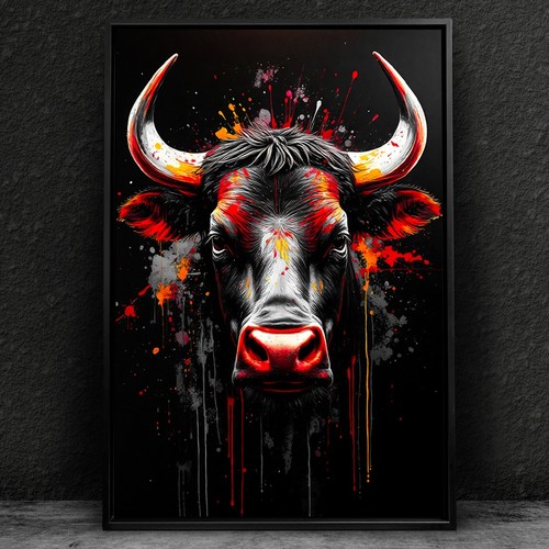 Wandbild stier bulle - ✅, wandbild,