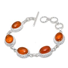 Baltischer Bernstein Edelstein Handmade 925 Sterling Silber Schmuck Armband...