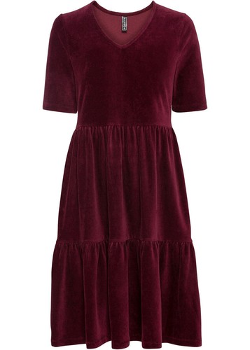 Cord kleid mit kurzen ärmeln - kurzen,