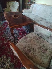 Chippendale Couchgarnitur, Couch+2Sessel+Tisch