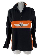 Bogner Fleece Pullover M Troyer Damen  schwarz orange 100% Polyester wie neu