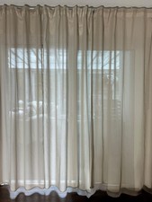 6 Gardinen 140 x 245 helles Greige halbtransparent uni Store Vorhänge NEU