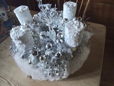 Adventskranz Luxury Weiß