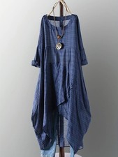 Lagenlook Zipfel Kleid blau