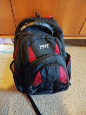 port disignes rucksack schwarz rot wander reisen stabiel mit laptopfach riss