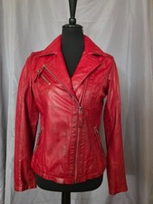 Neue Damen Lederjacke Weiches Nappaleder Rot Neu nie getragen  Gr. 36