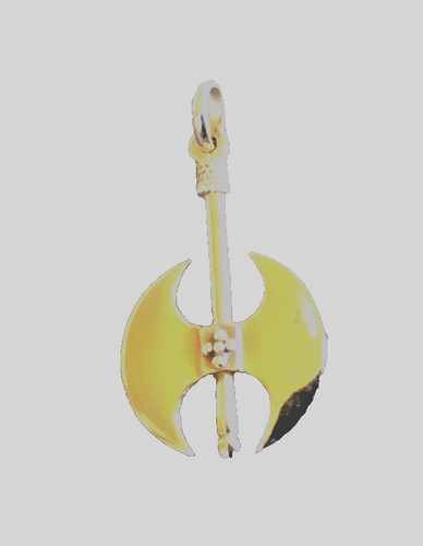 Anhänger doppelaxt 585 gold - doppelaxt,