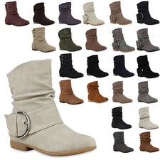 Damen Schlupfstiefel Schnallen