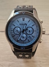 Fossil Herrenuhr Coachman Leder Schwarz Armbanduhr CH Uhr Chronograph 