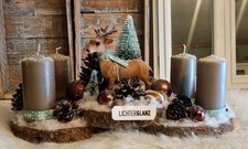 ? Rustikal Weihnachten Hirsch Baum Advent Adventskranz LED Holz Kerzen ?