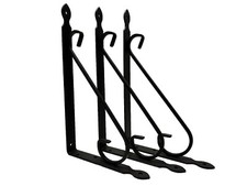 3er Set Regalträger/Vintage 32x19,5cm/Alu/Regalwinkel/dunkles Grau/B-Ware/007