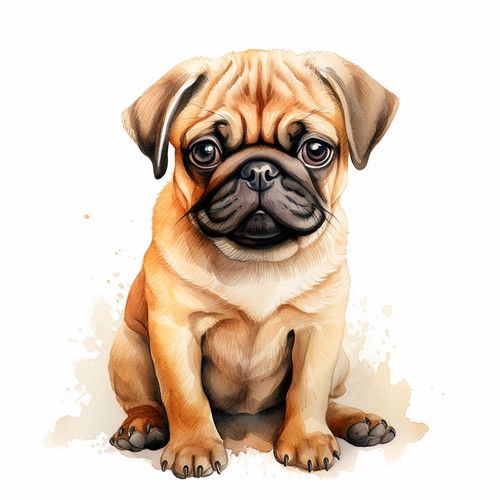 Wandtattoo aufkleber mops - wandtattoo,