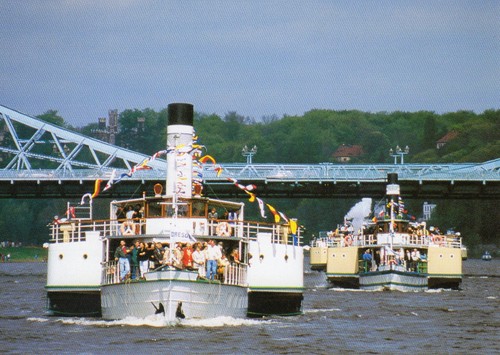 Schaufelraddampfer elbe - ak,