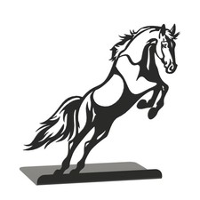 Buchstütze Pferd aus schwarz