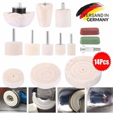 14er Set Polierscheibe Chrom-Alu Felgen Polierset für Bohrmaschine Polieraufsatz