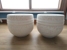 Dehner Keramik-Übertopf Rustika, 2.Stück, bauchig, creme, D16/14 H15cm,gebraucht