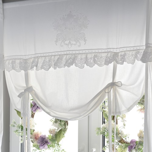 Ornament leinen raff gardine - raff,