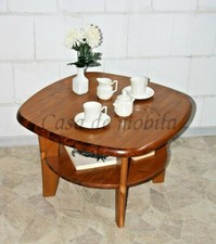 Massivholz Couchtisch 74x74 Sofatisch Kiefer bernstein Beistelltisch mit ablage