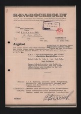 HERFORD, Brief 1949, R. E. Bockholdt Spritzgussmaschinen