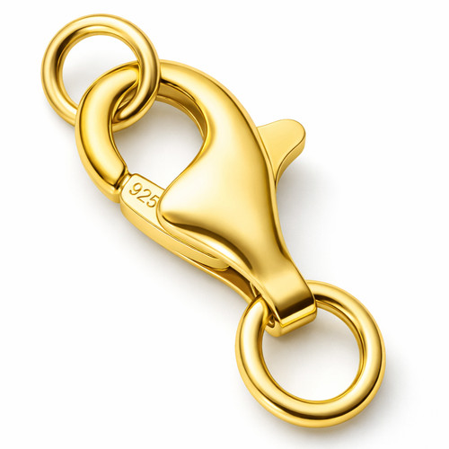 Karabiner gold aus 925er - karabiner, in