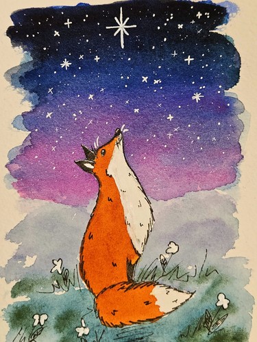 Fuchs sterne aquarell - &,