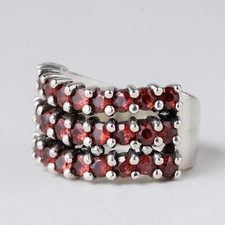 Silber Ring 925 Rote Steine