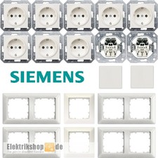 Spar-Set titanweiß Delta i-System SIEMENS mit Steckdosen, Schalter, Rahmen