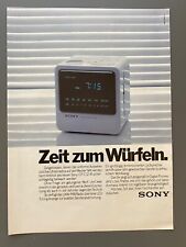 Sony ICF-C12 W Radio Wecker Würfel 80s retro 1981 Vintage Ad Werbung Reklame