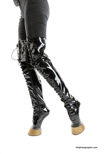 Pony high heels overknees - heels,