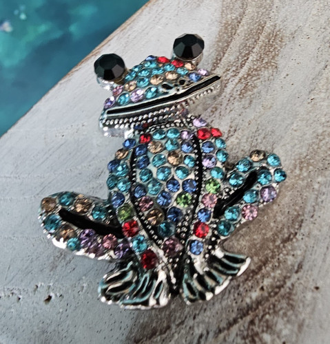 Metall brosche frosch - metall-brosche,