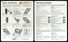 Seltene Info-Tafel Lufthansa 7/1997 Anleitung Skyphone Ihr Telefon an Bord 