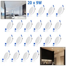 20 X 9W LED Spot Einbaustrahler Set Einbauleuchte Ultraslim Deckenleuchte Lampe