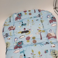 Baby Hochstuhlsitzkissen, waschbar, 5-Punkt-Gurt, blau, Tiermotiv