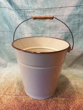 alter Emaileimer beige Pflanzkübel Wassereimer Emaille Eimer 10 L Nr.5