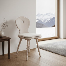 Voglauer Stuhl Holzstuhl Landhaus bemalt Vintage Küche weiß altweiß Bauernstuhl