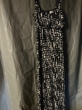 H&M Maxikleid Schwarz weiß