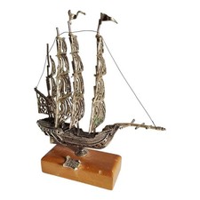 Skulptur Boot Segelboot Silber