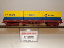 Electrotren  5128k  Flachwagen Container-Ladung  RENFE OVP Spur HO