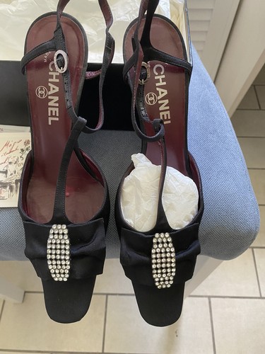 Satin chanel schuhe - satin,