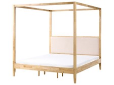Himmelbett Holz hellbraun 180
