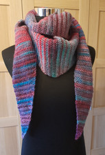 Dreieckstuch Tuch * Winter * rot blau * gehäkelt * extra warm * Handmade