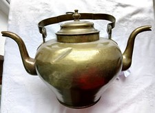 Sehr seltener antiker Lavabokessel Messing-Wasserkessel 2 Tüllen