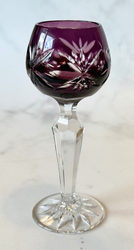 Likörglas mit lila - , Überfang-