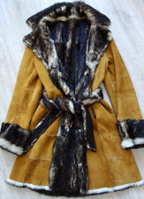 NEU Einzigartiger Pelzmantel  Wende  Gr.40 42  Snearling Kanin  Pelz beidseitig
