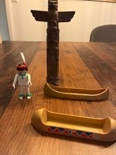 Playmobil Idianer und Marterpfahl wie aus 3483 Indianer  2 Kanus