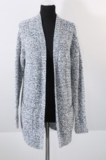 ° S.OLIVER ° grobstrick long Open CARDIGAN Gr. M / 38 40 blau weiß Strickjacke
