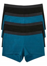 Neu 4er Pack Boxer Gr. 48/50 Schwarz Blaupetrol Unterwäsche Slip Panty Unterhose