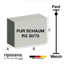 Schaumstoff Poly PUR 50/70 fest Zuschnitt Rechteck Akustik Bankauflage