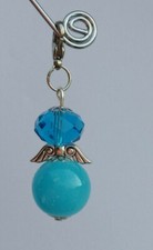 Schutzengel Anhänger 4,5 cm Glaskugel türkis Handtasche Handy Federmäppchen